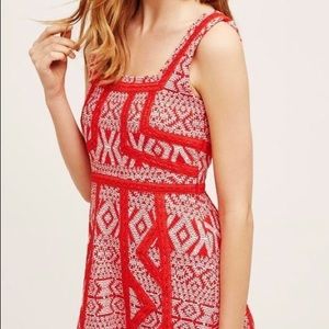 Anthropologie Red a line dress